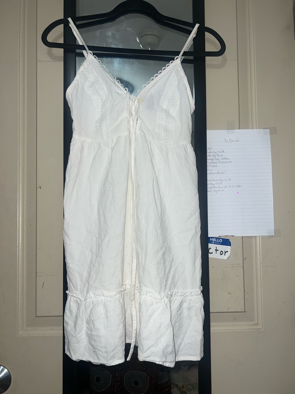 White Cotton Eyelet Camisole Nightdress